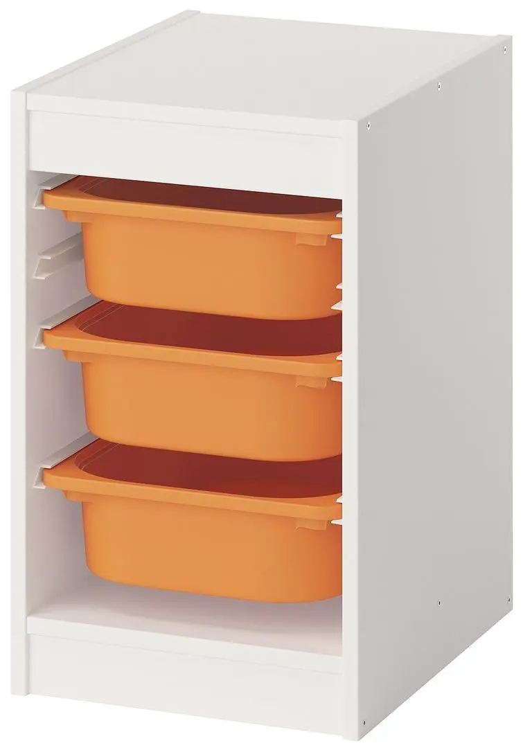 Etajera Ikea Trofast 3 containere 34x44x56 (Alb/Portocaliu-deschis)