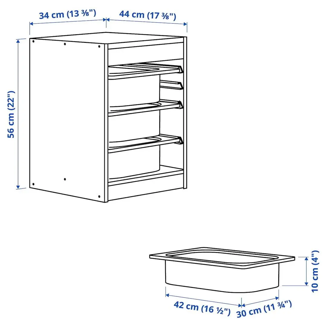 Etajera Ikea Trofast 3 containere 34x44x56 (Alb/Verde-deschis)