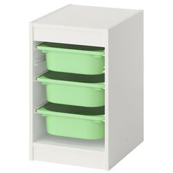 Etajera Ikea Trofast 3 containere 34x44x56 (Alb/Verde-deschis) Thumb