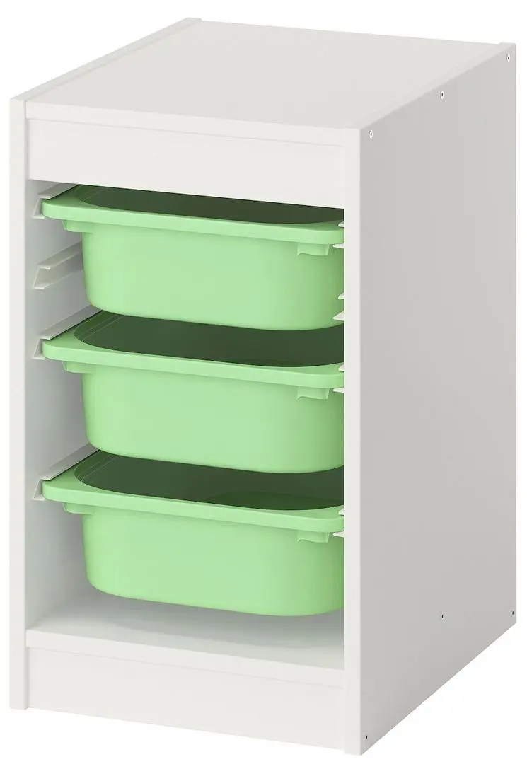 Etajera Ikea Trofast 3 containere 34x44x56 (Alb/Verde-deschis)