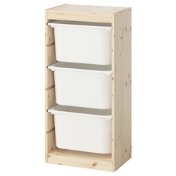 Etajera Ikea Trofast 3 cutii 44x30x91 (Pin/Alb) Thumb