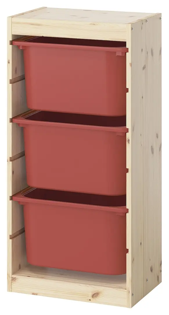 Etajera Ikea Trofast 3 cutii 44x30x91 (Pin/Rosu)