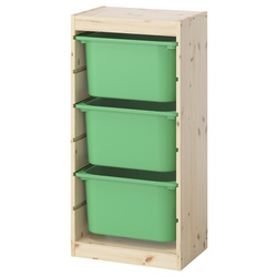 Etajera Ikea Trofast 3 cutii 44x30x91 (Pin/Verde) Thumb