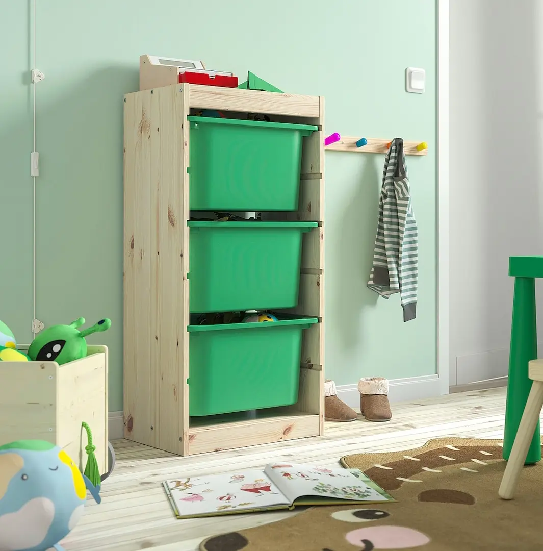 Etajera Ikea Trofast 3 cutii 44x30x91 (Pin/Verde)