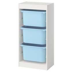 Etajera Ikea Trofast 3 cutii 46x30x94 (Alb/Bleu) Thumb