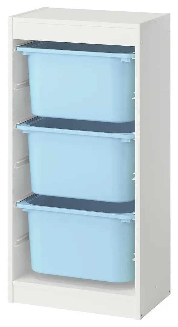 Etajera Ikea Trofast 3 cutii 46x30x94 (Alb/Bleu)