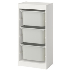 Etajera Ikea Trofast 3 cutii 46x30x94 (Alb/Gri) Thumb
