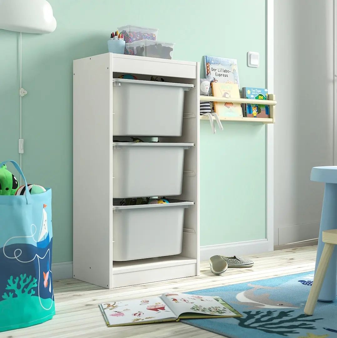 Etajera Ikea Trofast 3 cutii 46x30x94 (Alb/Gri)