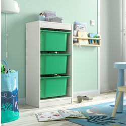 Стеллаж Ikea Trofast 3 контейнера 46x30x94 (Белый/Зеленый)