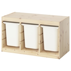 Etajera Ikea Trofast 3 cutii 93x44x52 (Pin/Alb) Thumb