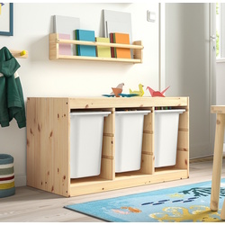 Стеллаж Ikea Trofast 3 контейнера 93x44x52 (Сосна/Белый)