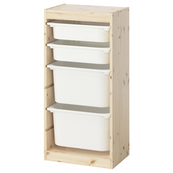 Etajera Ikea Trofast 4 cutii 44x30x91 (Pin/Alb) Thumb