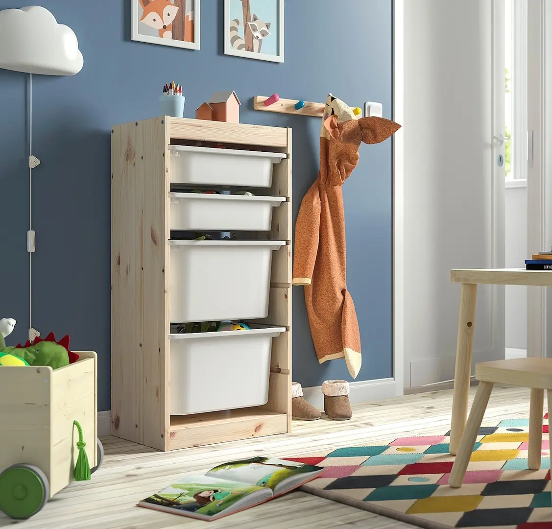 Etajera Ikea Trofast 4 cutii 44x30x91 (Pin/Alb)