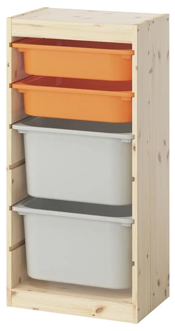 Etajera Ikea Trofast 4 cutii 44x30x91 (Pin/Portocaliu/Gri)