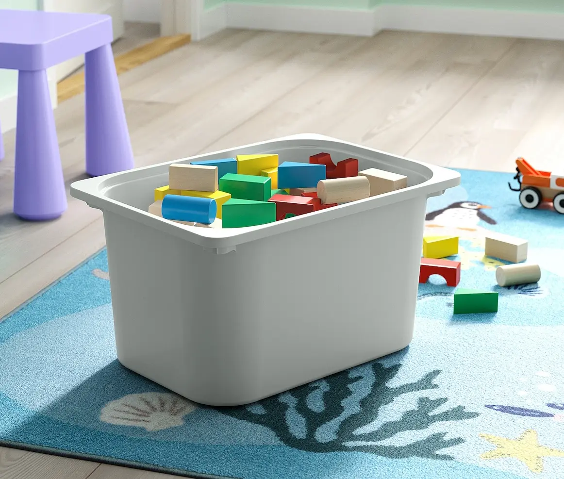 Etajera Ikea Trofast 4 cutii 44x30x91 (Pin/Verde deschis/Gri)