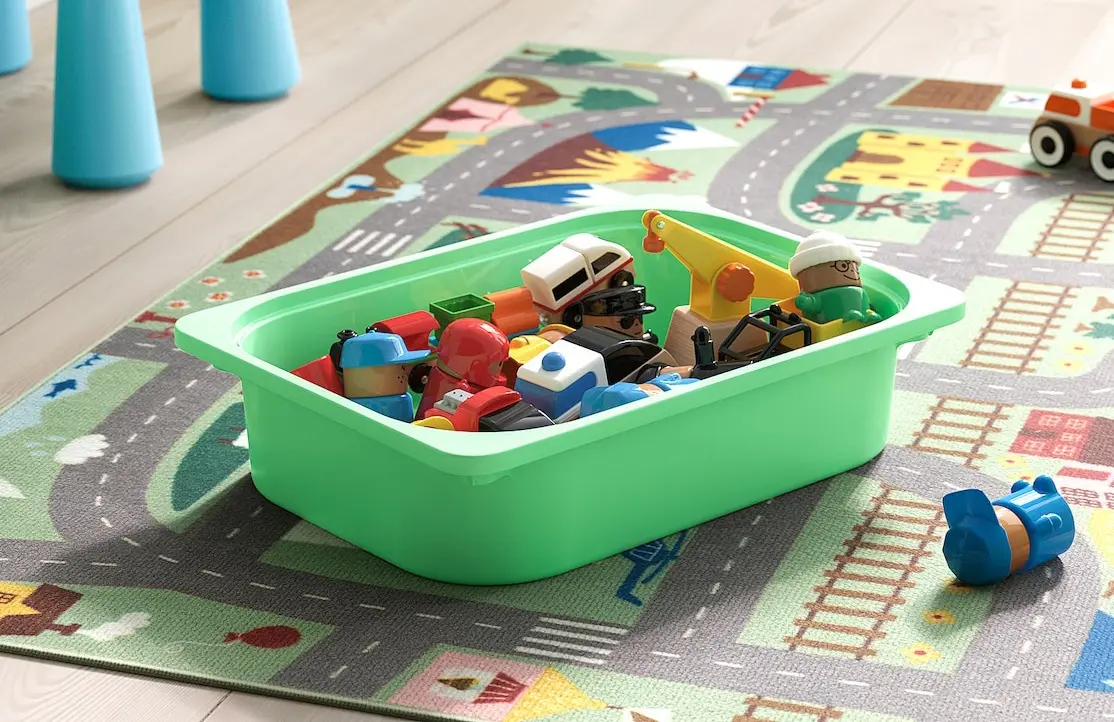 Etajera Ikea Trofast 4 cutii 44x30x91 (Pin/Verde deschis/Gri)