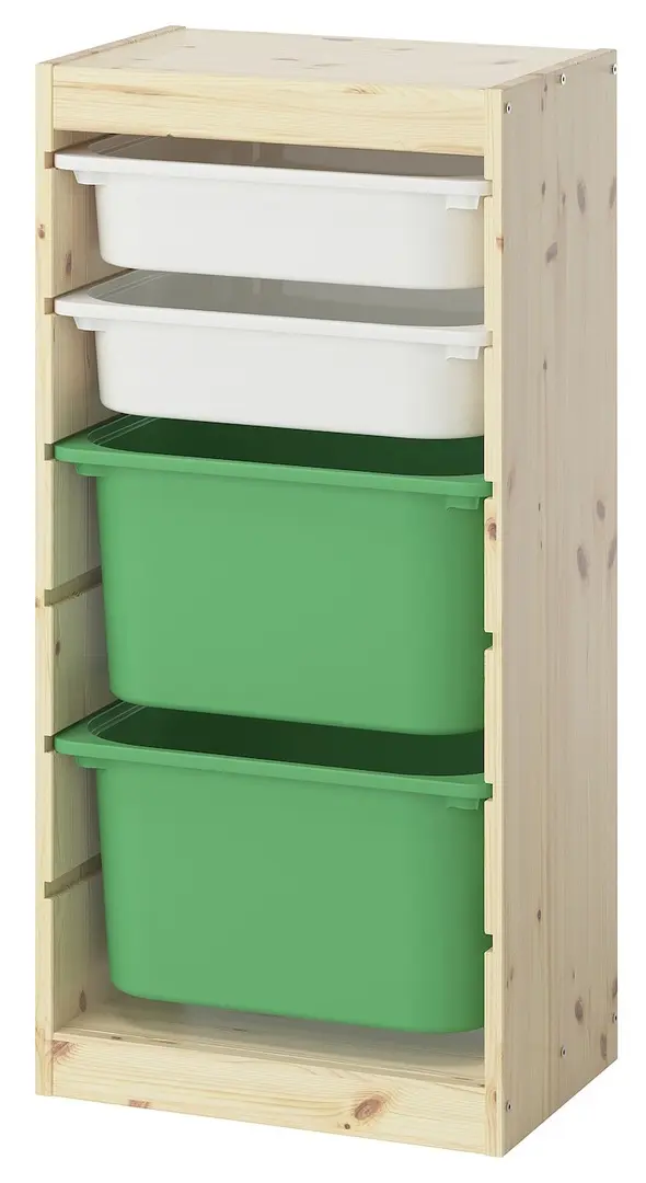 Etajera Ikea Trofast 4 cutii 44x30x91 (Pin/Verde/Alb)