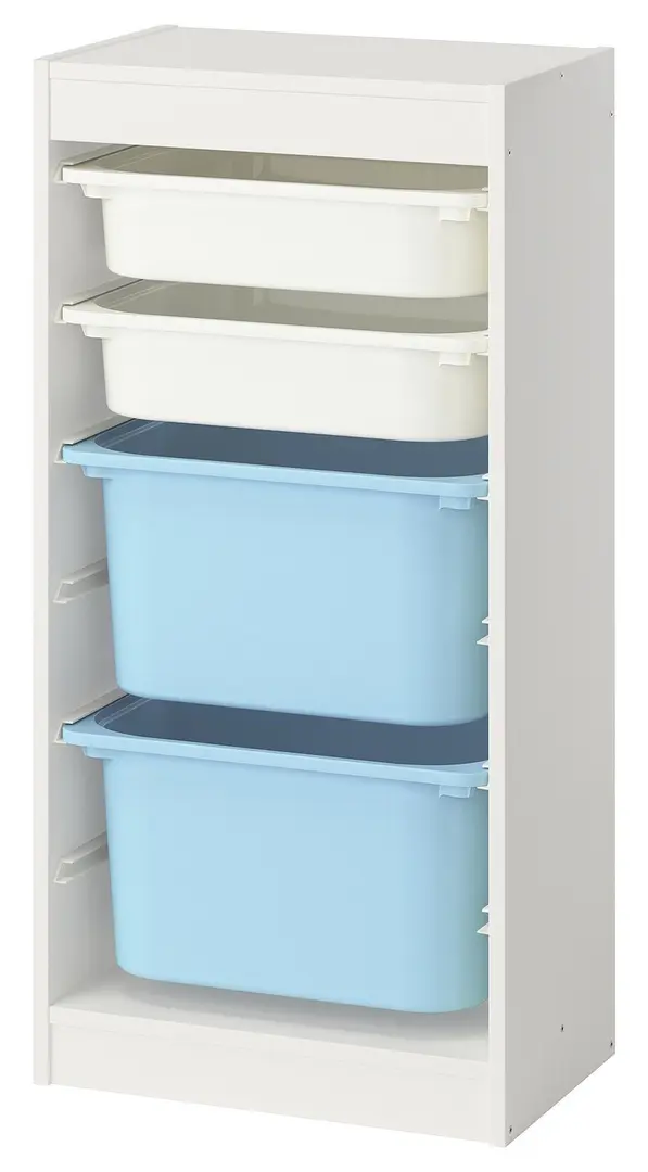 Стеллаж Ikea Trofast 4 контейнера 46x30x94 (Белый/Голубой) - 2