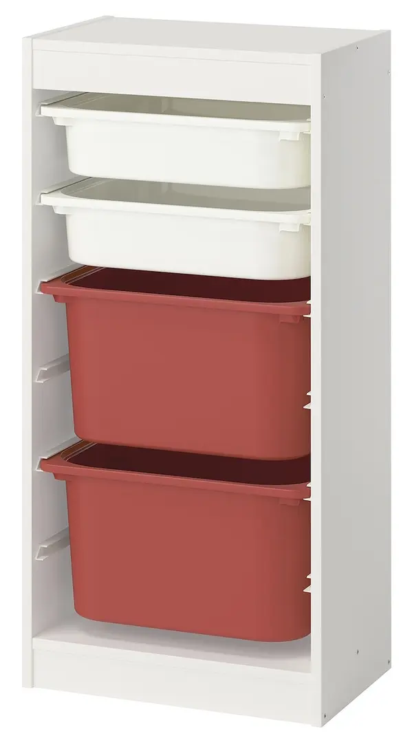 Etajera Ikea Trofast 4 cutii 46x30x94 (Alb/Rosu)