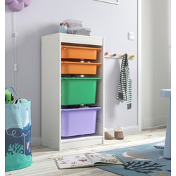 Стеллаж Ikea Trofast 4 контейнера 46x30x94 (Белый/Разноцветный)