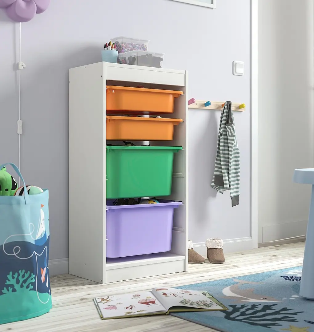 Etajera Ikea Trofast 4 cutii 46x30x94 (Alb/Multicolor)