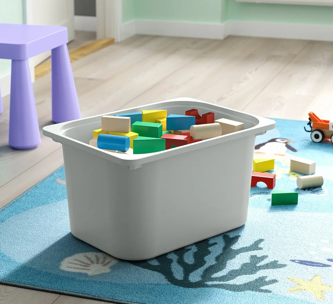 Стеллаж Ikea Trofast 4 контейнера 46x30x94 (Белый/Светло-зеленый/Серый) - 5