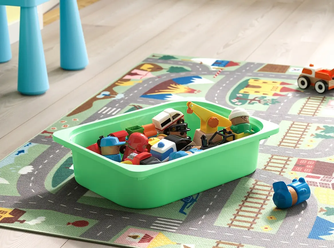 Стеллаж Ikea Trofast 4 контейнера 46x30x94 (Белый/Светло-зеленый/Серый) - 6