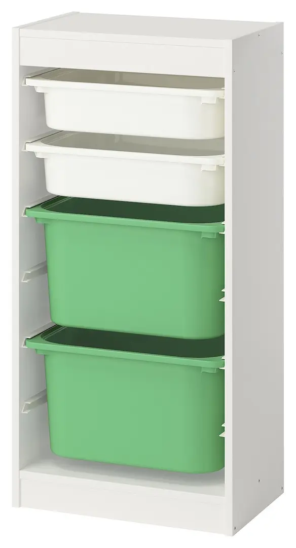 Стеллаж Ikea Trofast 4 контейнера 46x30x94 (Белый/Зеленый) - 2