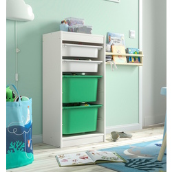 Стеллаж Ikea Trofast 4 контейнера 46x30x94 (Белый/Зеленый)