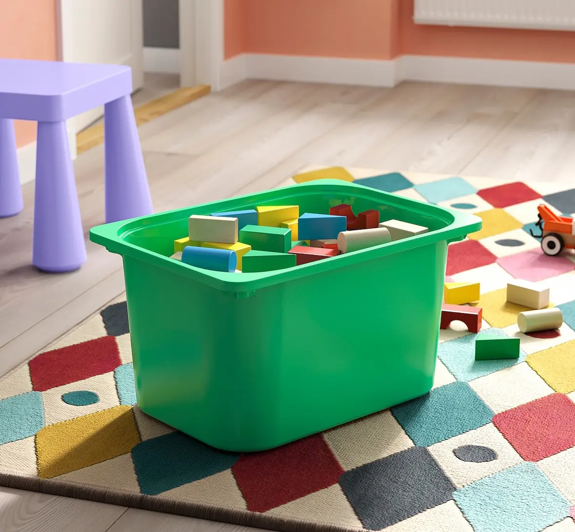 Стеллаж Ikea Trofast 4 контейнера 46x30x94 (Белый/Зеленый) - 5