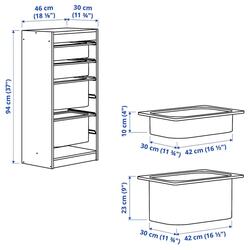 Стеллаж Ikea Trofast 4 контейнера 46x30x94 (Белый/Зеленый) Thumb