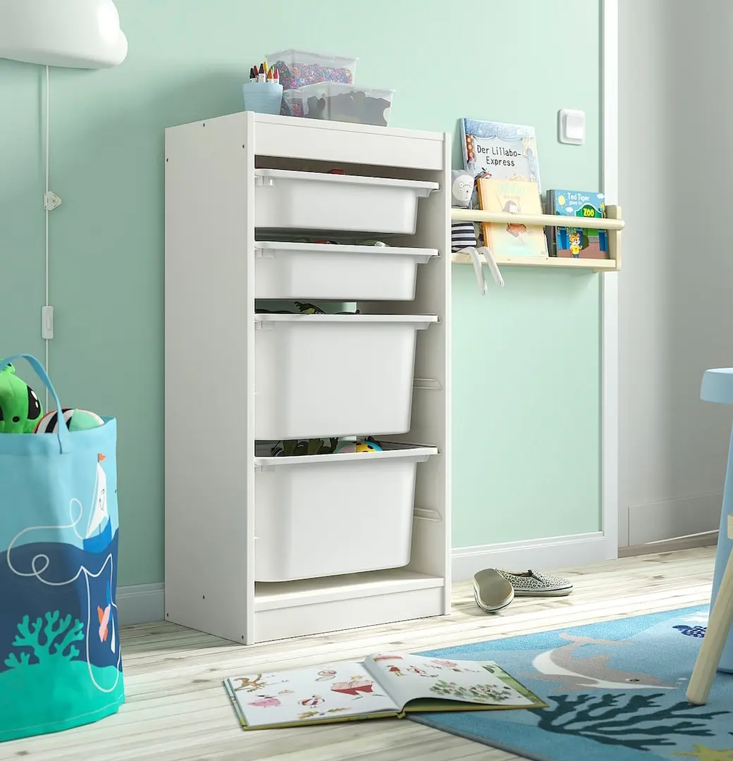 Стеллаж Ikea Trofast 4 контейнера 46x30x94 (Белый)