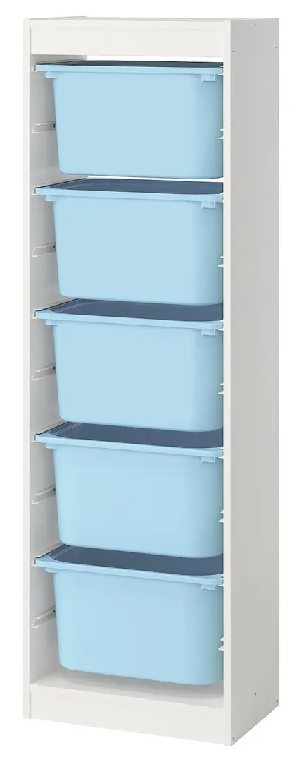 Стеллаж Ikea Trofast 5 контейнеров 46x30x145 (Белый/Голубой)