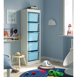 Стеллаж Ikea Trofast 5 контейнеров 46x30x145 (Белый/Голубой)