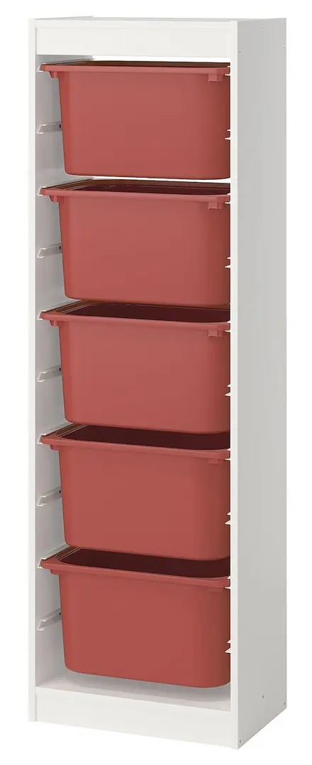 Etajera Ikea Trofast 5 cutii 46x30x145 (Alb/Rosu)