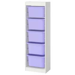 Etajera Ikea Trofast 5 cutii 46x30x145 (Alb/Lila) Thumb