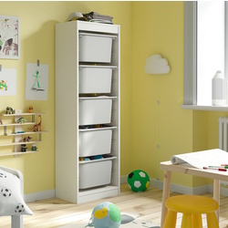 Стеллаж Ikea Trofast 5 контейнеров 46x30x145 (Белый/Серый)