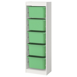 Etajera Ikea Trofast 5 cutii 46x30x145 (Alb/Verde) Thumb