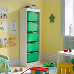 Стеллаж Ikea Trofast 5 контейнеров 46x30x145 (Белый/Зеленый)