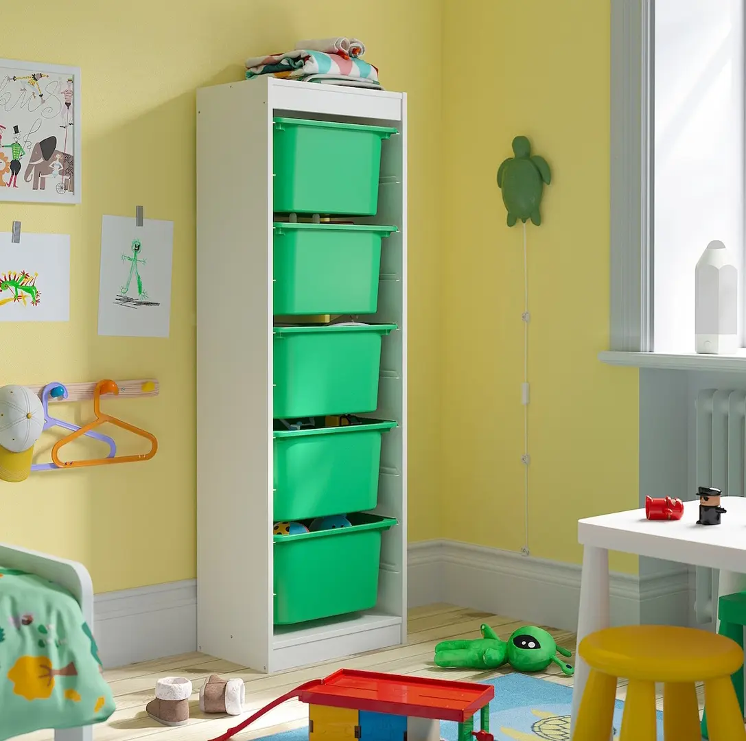 Etajera Ikea Trofast 5 cutii 46x30x145 (Alb/Verde)