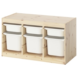Etajera Ikea Trofast 6 cutii 93x44x52 (Pin/Alb) Thumb