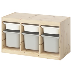 Etajera Ikea Trofast 6 cutii 93x44x52 (Pin/Alb/Gri) Thumb