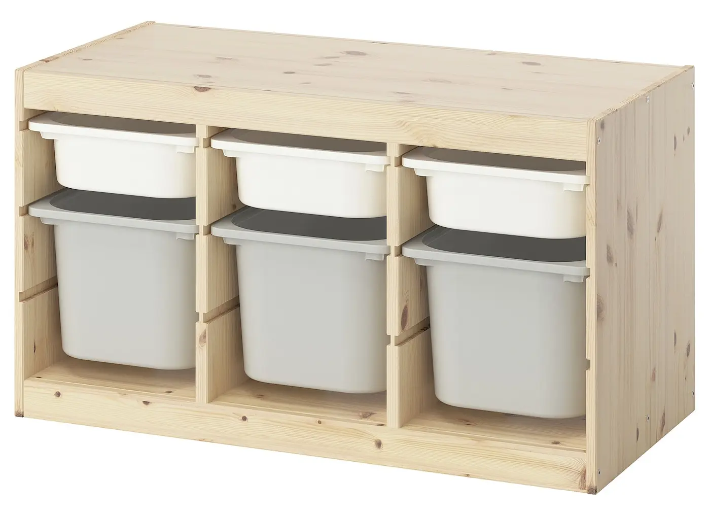 Etajera Ikea Trofast 6 cutii 93x44x52 (Pin/Alb/Gri)