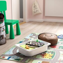 Etajera Ikea Trofast 6 cutii 93x44x52 (Pin/Alb/Gri) Thumb