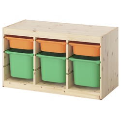 Etajera Ikea Trofast 6 cutii 93x44x52 (Pin/Portocaliu/Verde) Thumb
