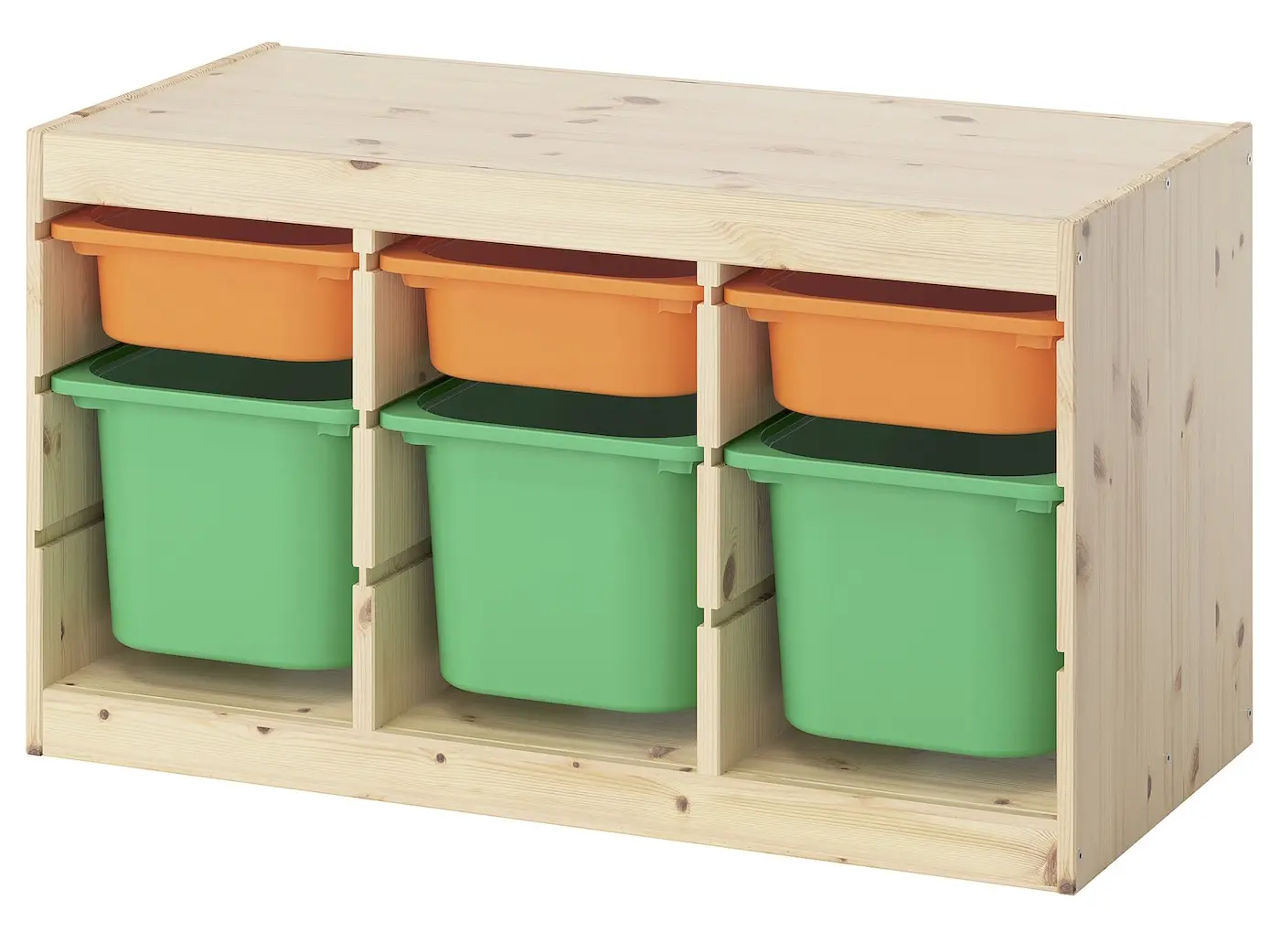 Etajera Ikea Trofast 6 cutii 93x44x52 (Pin/Portocaliu/Verde) - 2