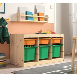 Etajera Ikea Trofast 6 cutii 93x44x52 (Pin/Portocaliu/Verde)