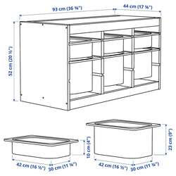 Etajera Ikea Trofast 6 cutii 93x44x52 (Pin/Portocaliu/Verde) Thumb