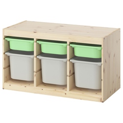 Etajera Ikea Trofast 6 cutii 93x44x52 (Pin/Verde deschis/Gri) Thumb