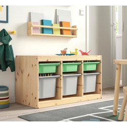 Стеллаж Ikea Trofast 6 контейнеров 93x44x52 (Сосна/Светло-зеленый/Серый)